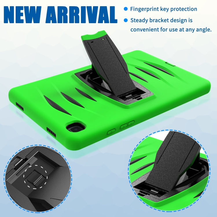 For Samsung Galaxy Tab A7 (2020) T500/T505 Wave Texture Series PC + Silicone Protective Case with Holder
