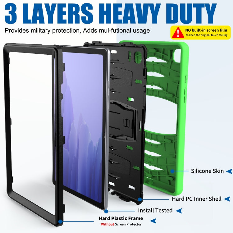 For Samsung Galaxy Tab A7 (2020) T500/T505 Wave Texture Series PC + Silicone Protective Case with Holder