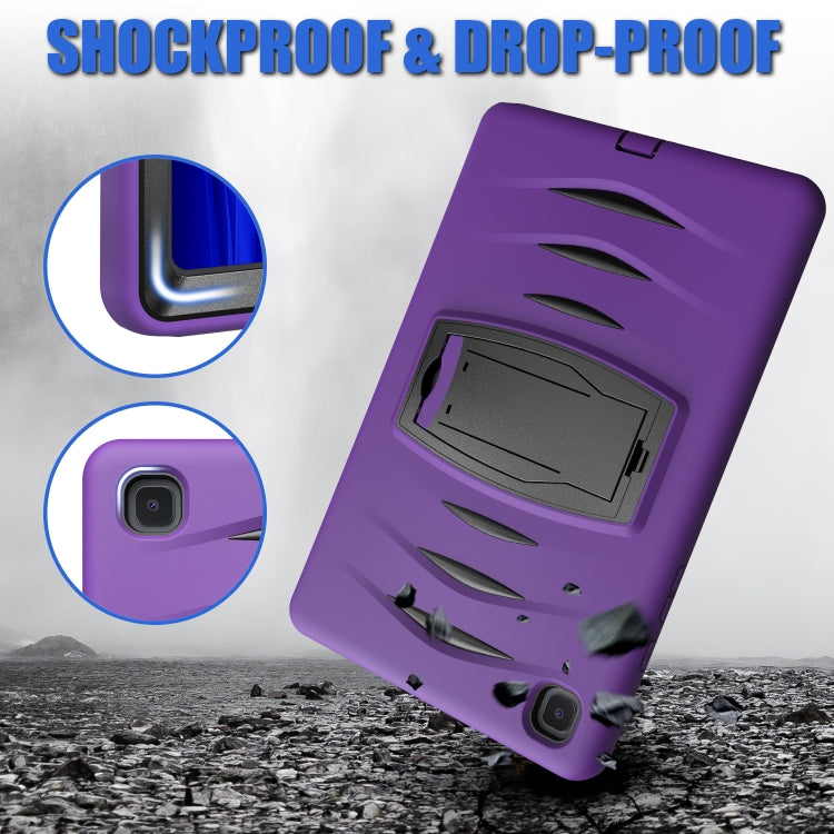 For Samsung Galaxy Tab A7 (2020) T500/T505 Wave Texture Series PC + Silicone Protective Case with Holder