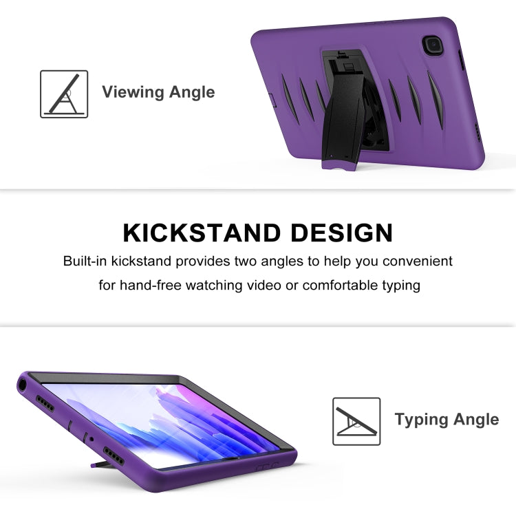 For Samsung Galaxy Tab A7 (2020) T500/T505 Wave Texture Series PC + Silicone Protective Case with Holder