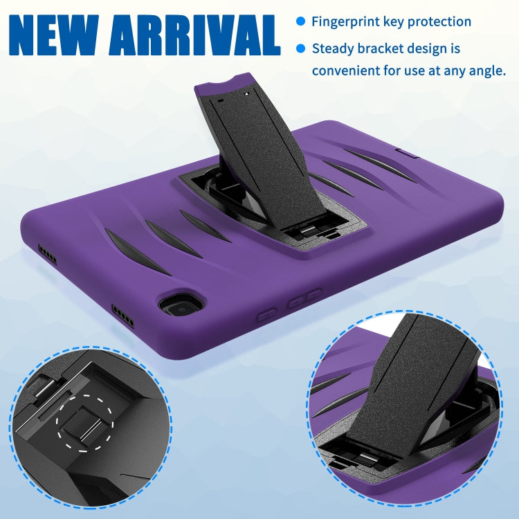 For Samsung Galaxy Tab A7 (2020) T500/T505 Wave Texture Series PC + Silicone Protective Case with Holder