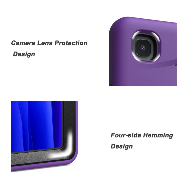 For Samsung Galaxy Tab A7 (2020) T500/T505 Wave Texture Series PC + Silicone Protective Case with Holder