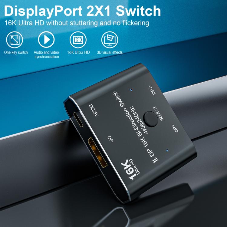 WG234 2 In 1 Outt DP 16K Bi-Direction Switcher Ultra-HD Video Converter