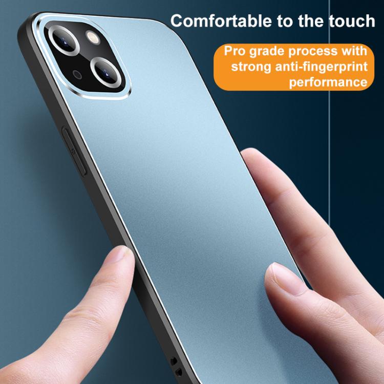 For iPhone 13 Golden Shield Metal Frosted Lens Film Phone Case