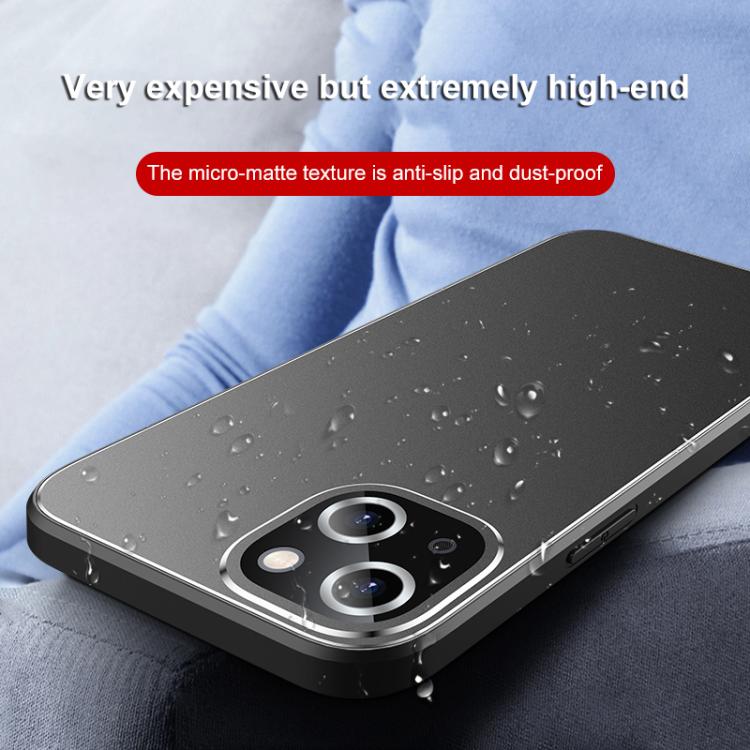 For iPhone 13 Golden Shield Metal Frosted Lens Film Phone Case