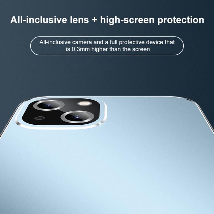 For iPhone 13 Golden Shield Metal Frosted Lens Film Phone Case