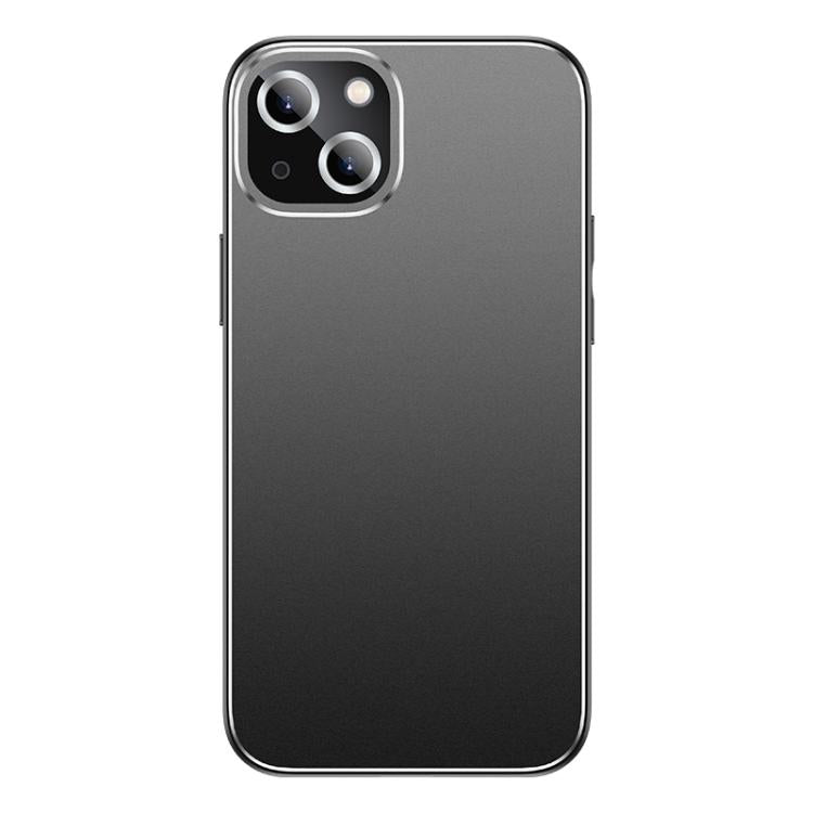 For iPhone 14 Golden Shield Metal Frosted Lens Film Phone Case