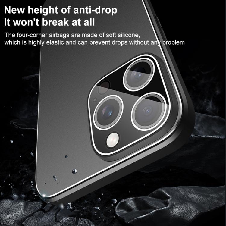 For iPhone 14 Pro Max Golden Shield Metal Frosted Lens Film Phone Case