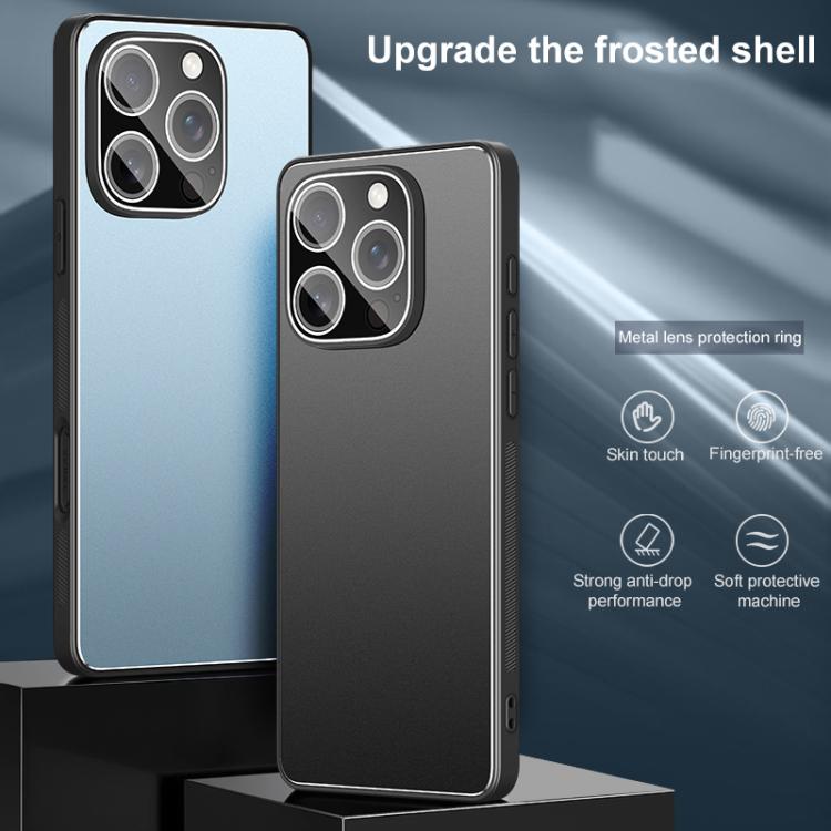 For iPhone 16 Golden Shield Metal Frosted Lens Film Phone Case