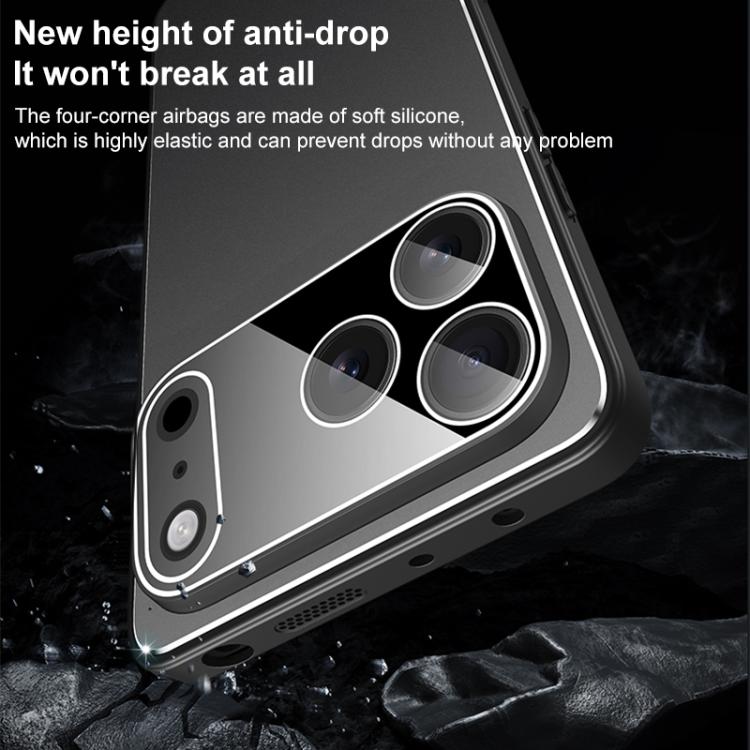 For iPhone 17 Pro Max Golden Shield Metal Frosted Lens Film Phone Case