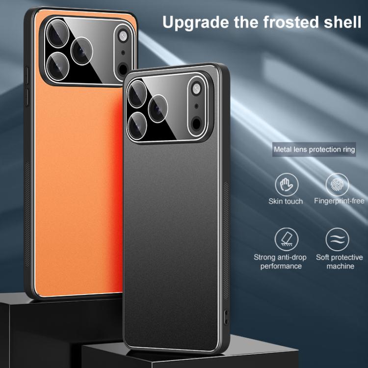 For iPhone 17 Pro Max Golden Shield Metal Frosted Lens Film Phone Case