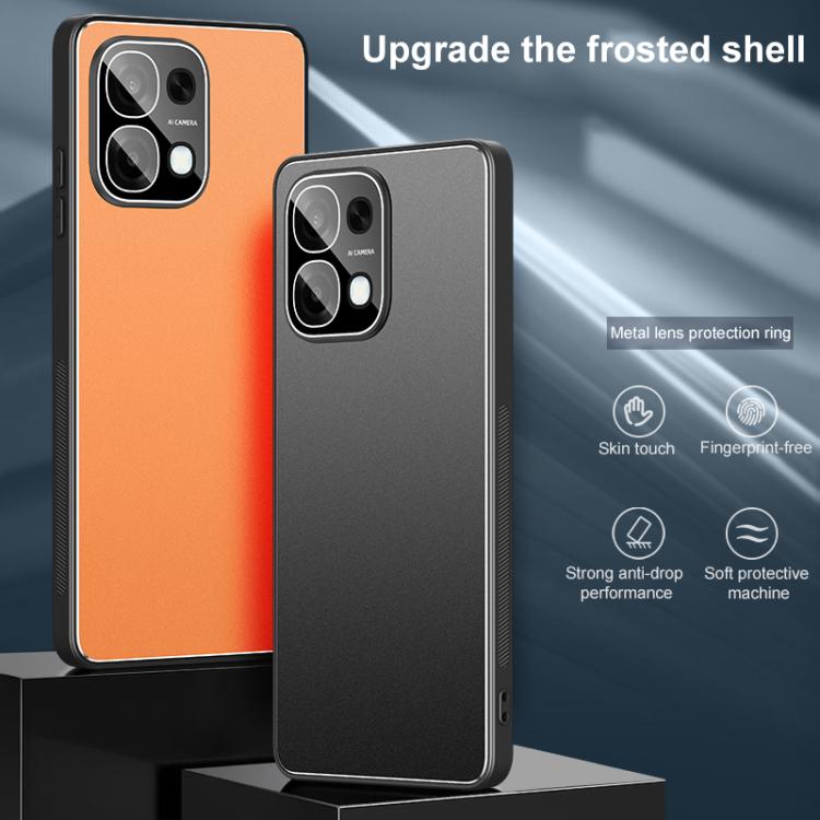 For OPPO A6 5G Golden Shield Metal Frosted Lens Film Phone Case