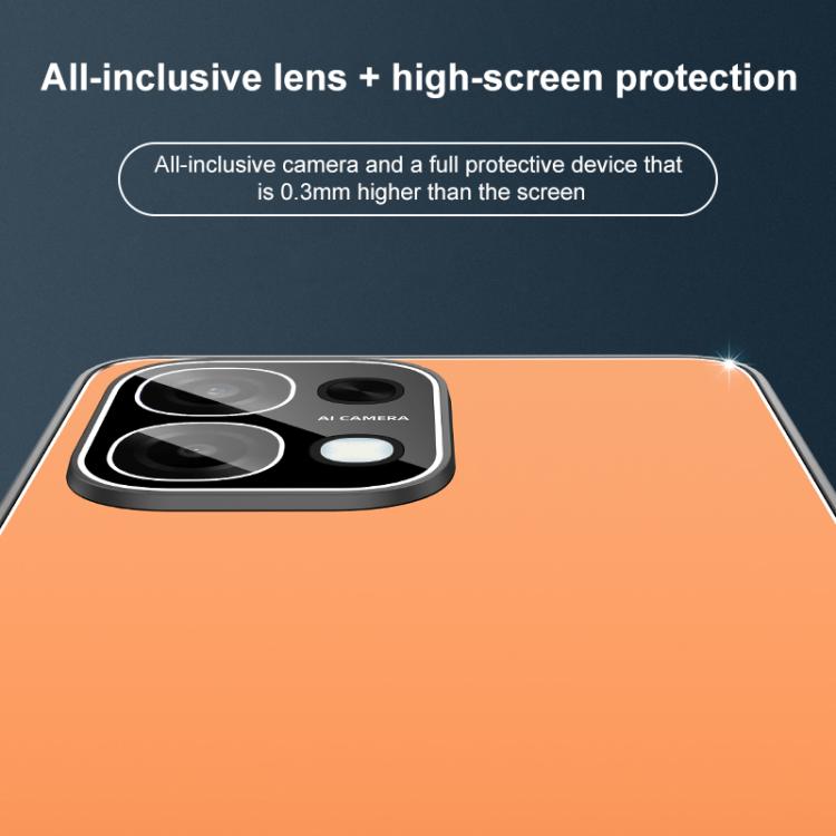 For OPPO A6 5G Golden Shield Metal Frosted Lens Film Phone Case