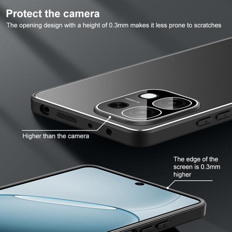 For OPPO A6 5G Golden Shield Metal Frosted Lens Film Phone Case