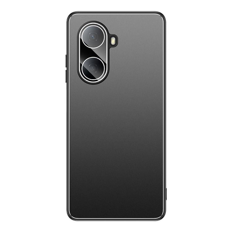 For Huawei Enjoy 80 Plus Golden Shield Metal Frosted Lens Film Phone Case