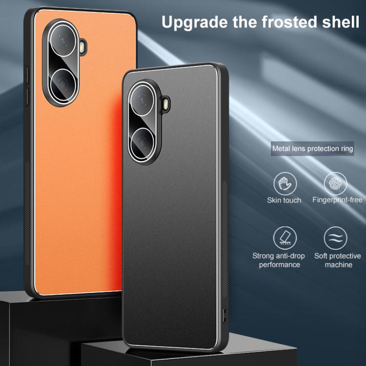 For Huawei Enjoy 80 Plus Golden Shield Metal Frosted Lens Film Phone Case
