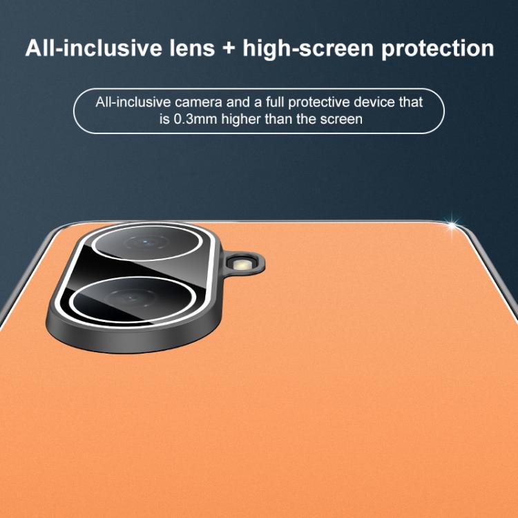 For Huawei Enjoy 80 Plus Golden Shield Metal Frosted Lens Film Phone Case