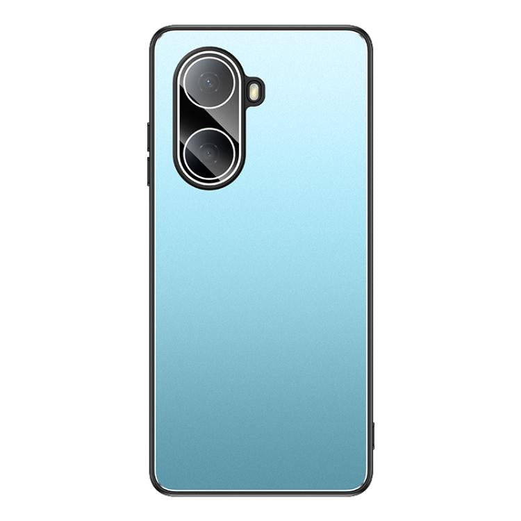 For Huawei Enjoy 80 Plus Golden Shield Metal Frosted Lens Film Phone Case