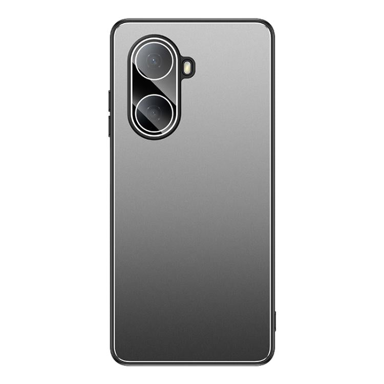 For Huawei Enjoy 80 Plus Golden Shield Metal Frosted Lens Film Phone Case