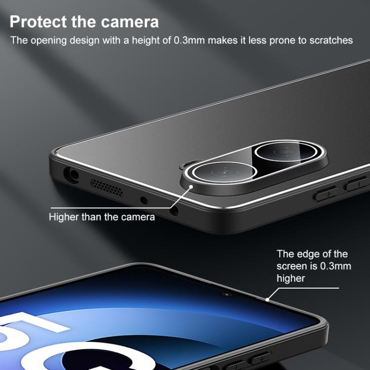 For Huawei Enjoy 80 Plus Golden Shield Metal Frosted Lens Film Phone Case
