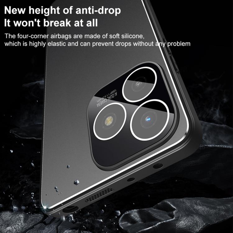 For Huawei Enjoy 90 Plus Golden Shield Metal Frosted Lens Film Phone Case