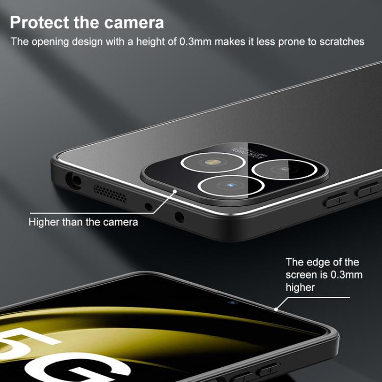 For Huawei Enjoy 90 Plus Golden Shield Metal Frosted Lens Film Phone Case