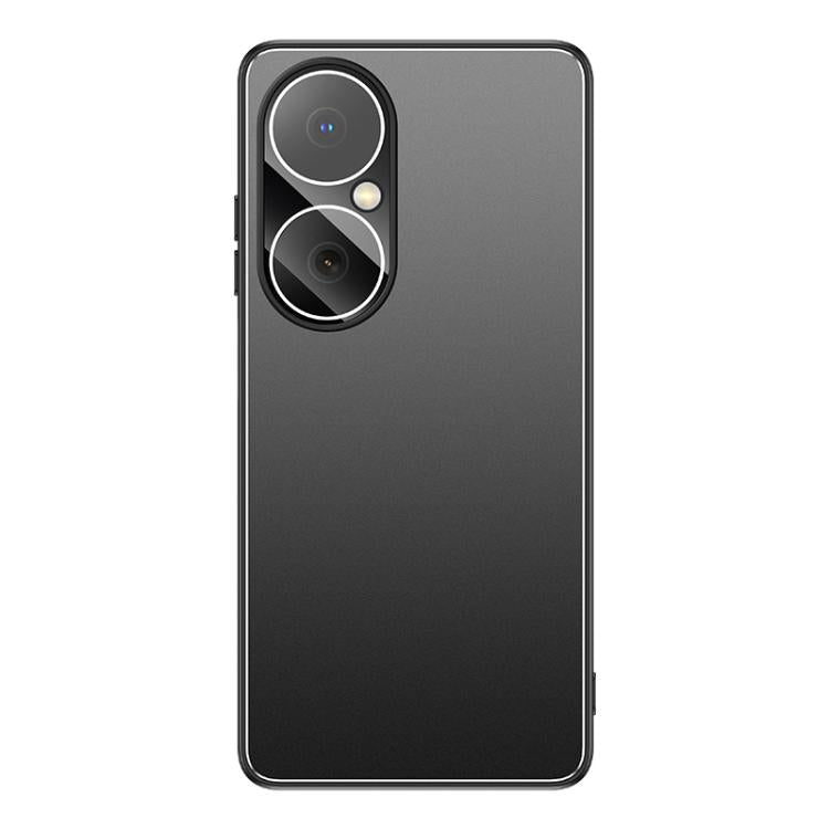 For Huawei Enjoy 80 Golden Shield Metal Frosted Lens Film Phone Case