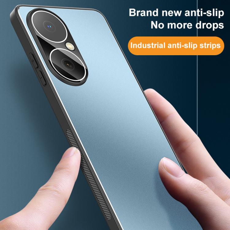 For Huawei Enjoy 80 Golden Shield Metal Frosted Lens Film Phone Case