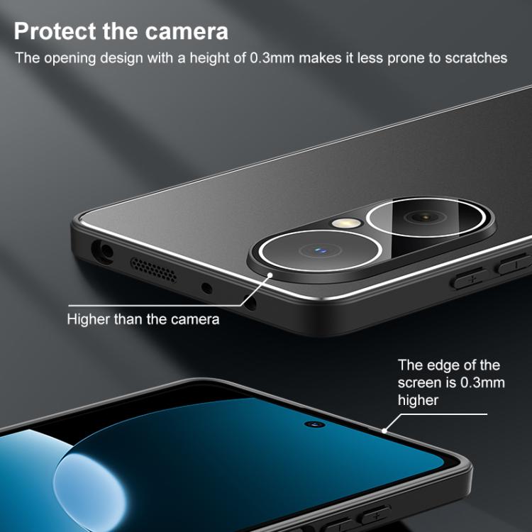 For Huawei Enjoy 80 Golden Shield Metal Frosted Lens Film Phone Case