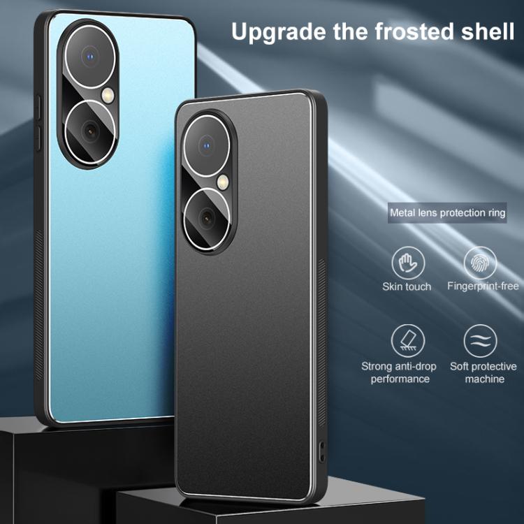 For Huawei Enjoy 80 Golden Shield Metal Frosted Lens Film Phone Case