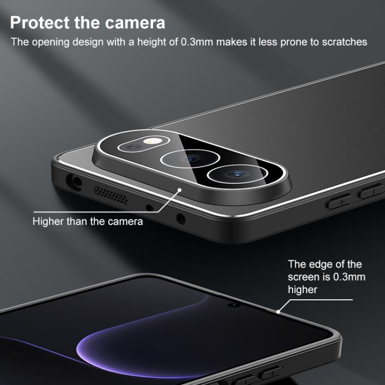 For Honor 500 Global 155.8mm Golden Shield Metal Frosted Lens Film Phone Case