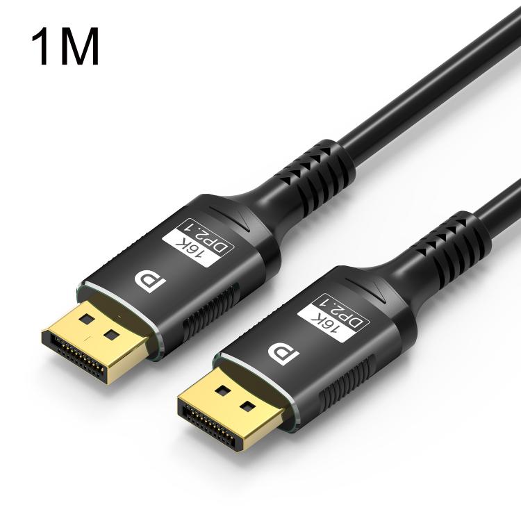 WG231 16K 60Hz DisplayPort 2.1 Male to DisplayPort 2.1 Male HD Adapter Cable, Length:1m - Black