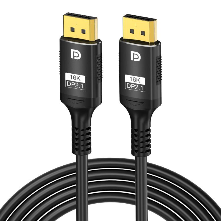 WG231 16K 60Hz DisplayPort 2.1 Male to DisplayPort 2.1 Male HD Adapter Cable, Length:1m - Black