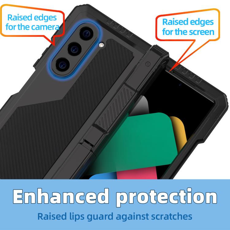 For Samsung Galaxy Z Fold6 360 Full Body Life Waterproof Metal Phone Case