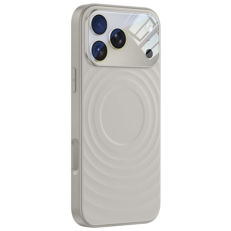 For iPhone 17 Pro Max Ripple Texture Large Windows Liquid Silicone Phone Case