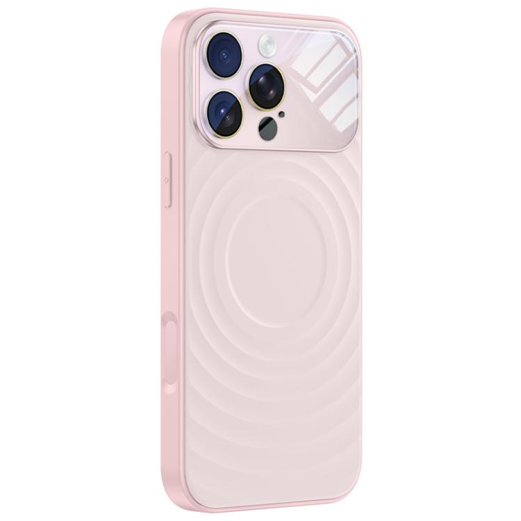 For iPhone 16 Pro Ripple Texture Large Windows Liquid Silicone Phone Case