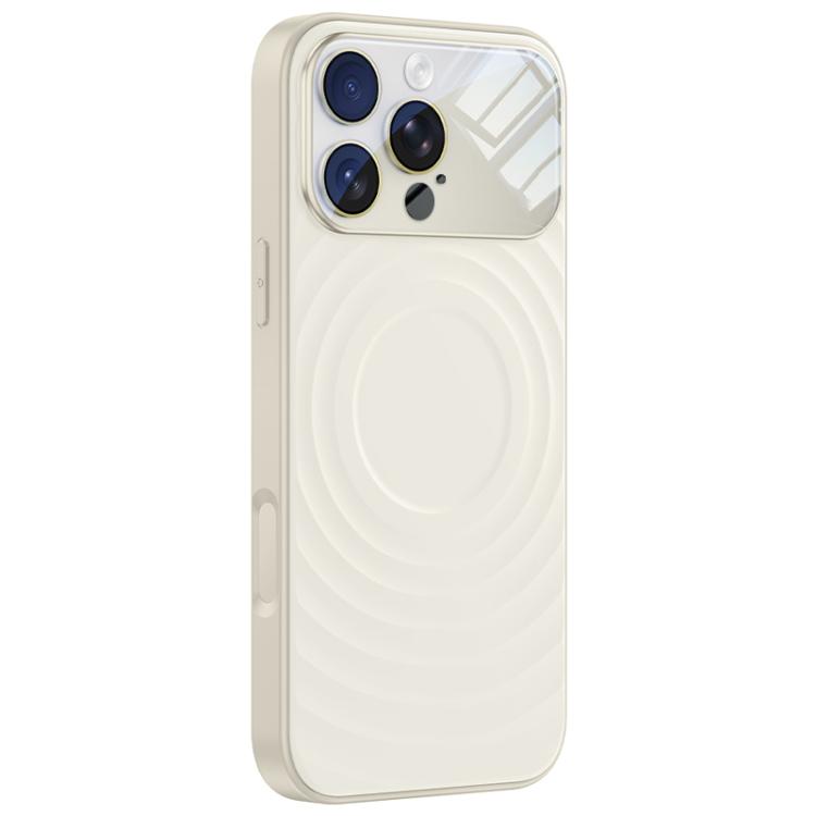 For iPhone 16 Pro Ripple Texture Large Windows Liquid Silicone Phone Case