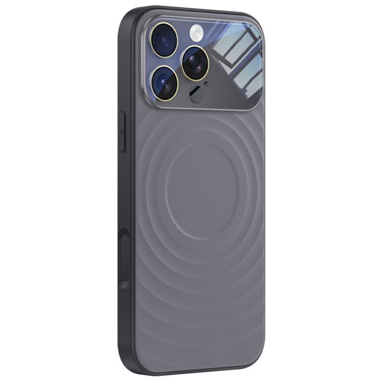 For iPhone 16 Pro Ripple Texture Large Windows Liquid Silicone Phone Case