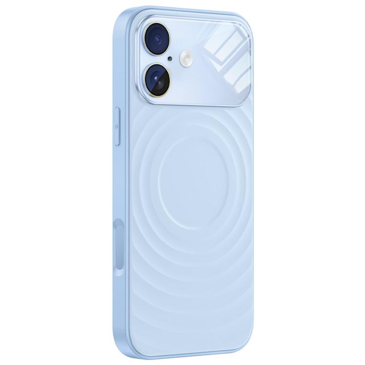 For iPhone 16 Ripple Texture Large Windows Liquid Silicone Phone Case