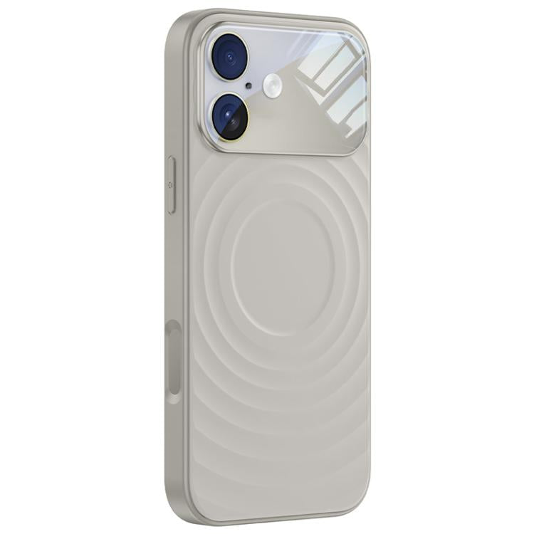 For iPhone 16 Ripple Texture Large Windows Liquid Silicone Phone Case