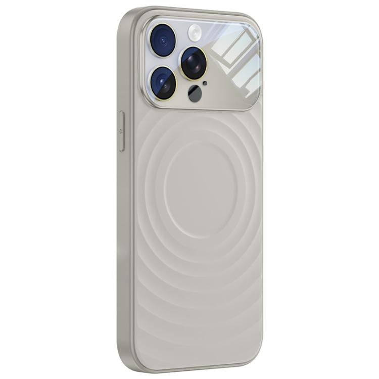 For iPhone 15 Pro Max Ripple Texture Large Windows Liquid Silicone Phone Case