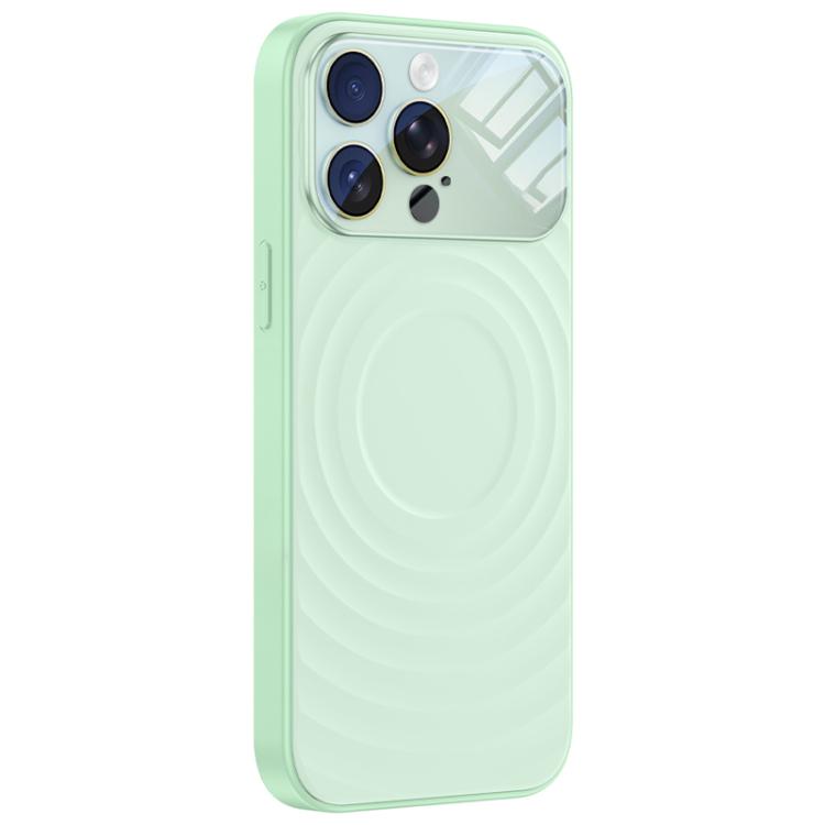 For iPhone 15 Pro Ripple Texture Large Windows Liquid Silicone Phone Case