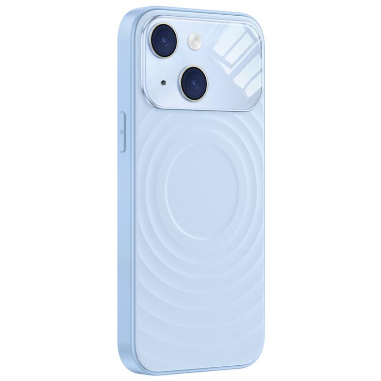 For iPhone 15 Ripple Texture Large Windows Liquid Silicone Phone Case