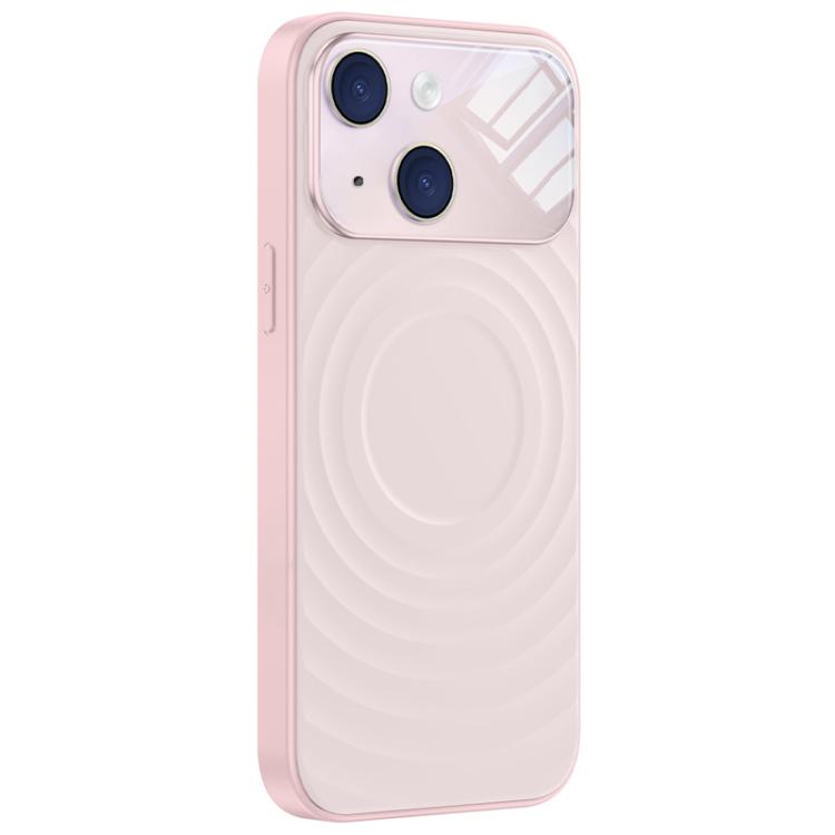 For iPhone 15 Ripple Texture Large Windows Liquid Silicone Phone Case
