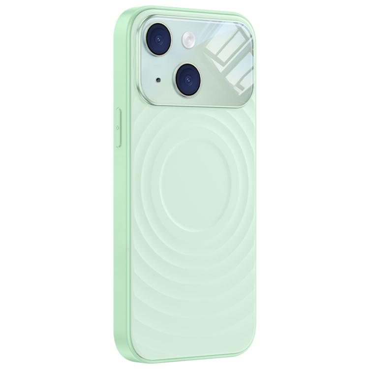For iPhone 15 Ripple Texture Large Windows Liquid Silicone Phone Case