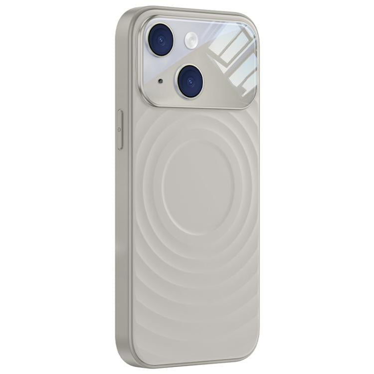 For iPhone 15 Ripple Texture Large Windows Liquid Silicone Phone Case