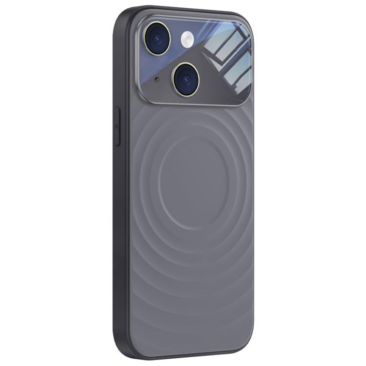 For iPhone 15 Ripple Texture Large Windows Liquid Silicone Phone Case