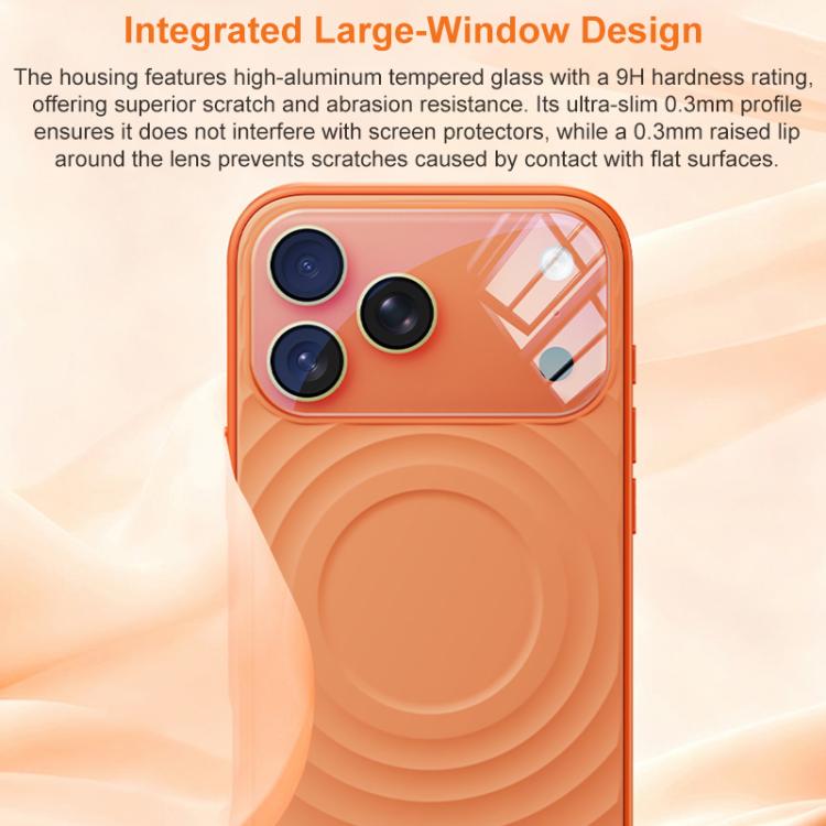 For iPhone 17 Pro Max Ripple Texture Large Windows Liquid Silicone Phone Case