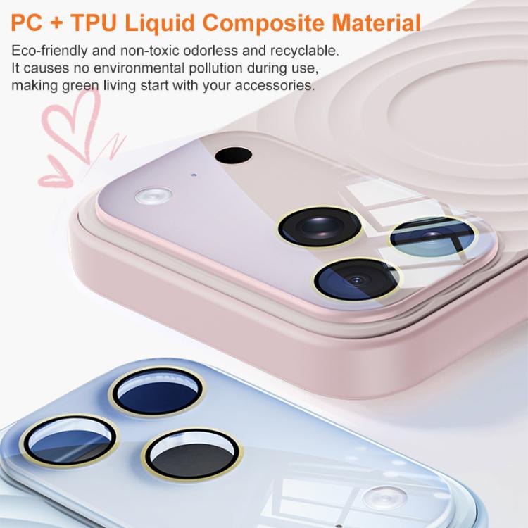 For iPhone 17 Pro Max Ripple Texture Large Windows Liquid Silicone Phone Case