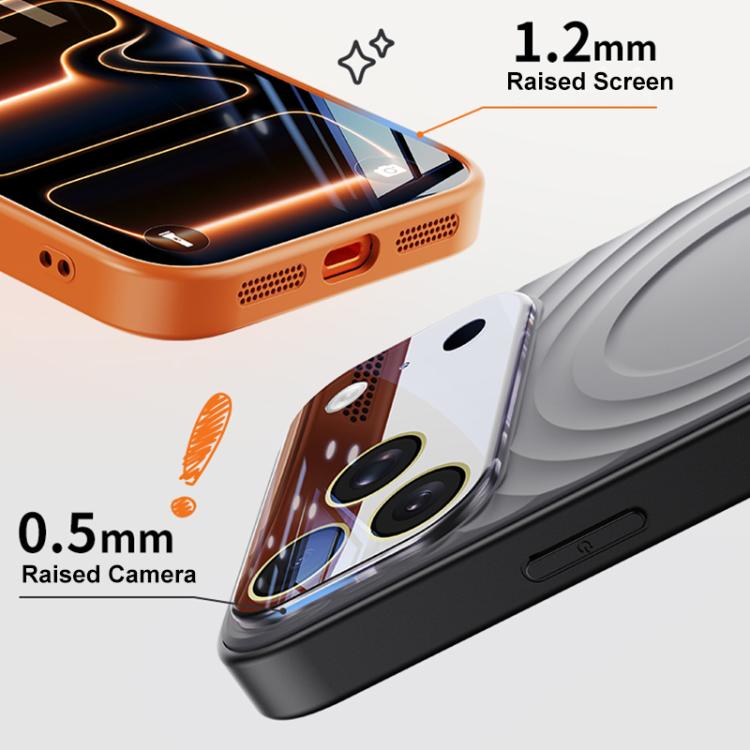 For iPhone 17 Pro Ripple Texture Large Windows Liquid Silicone Phone Case